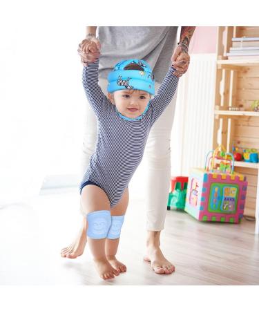 Umtiti Baby Safety Helmet with Knee Pads, Socks - Zoo Blue - Head Protector for Crawling and Learning to Walk - Buy Online on GoSupps.com