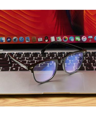 Aomig Blue Light Glasses - Anti-Blue Light Round Gaming Glasses for PC | Fashionable Unisex Eyewear to Relieve Tiredness (Black) - Buy Online on GoSupps.com