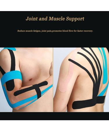 Kinesiology Tape Precut(5cmx25cm 52 Strips) Hypoallergenic Waterproof & Breathable K Tape Athletic Tape Physio Elastic Sports Tape Pain Relief Adhesive for Muscles Elbow Knee & Shoulder Sports(Mix Color) - Buy Online on GoSupps.com
