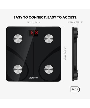 RENPHO Smart Body Fat Scale - Digital BMI & Weight Scale (Wireless) - Black - Buy Online on GoSupps.com