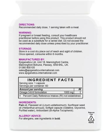 Omega 3-6-9 1000mg |High Strength EPA DHA & DPA | Fish Oil + Flaxseed + Sunflower Seed | 60 Softgel Capsules UK Made | 1 Capsule Daily (2 Month Supply) - Buy Online on GoSupps.com