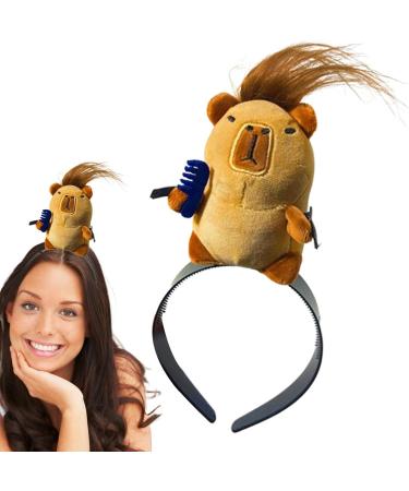 Uozonit Stuffed Animal Hair Clips | Women Girls Hair Clip Stuffed Capybara Shape | Teen Girls Fashion Headwear with Vivid Expression for Makeup Traveling Beach Parties Brown - Buy Online on GoSupps.com