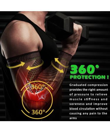 Beister Elbow Braces Compression Arm Sleeves 1 Pair | 20-30 mmHg Non-Slip Breathable Arm Support for Tendonitis, Tennis Elbow, Arthritis, Weightlifting | Men & Women | Green - Buy Online on GoSupps.com