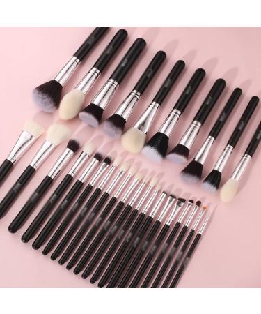 Buy Professional Black Makeup Brushes Set | Natural Goat Hair Foundation Powder Contour & Eyeshadow Brushes - International Shipping Available - Buy Online on GoSupps.com