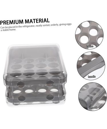 GLEAVI Egg Storage Box Plastic Drawers Beverage Organizer for Fridge Reusable Egg Tray Egg Rack Thicken Grey 21.5x22.5x14cm - Buy Online on GoSupps.com