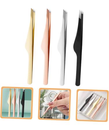 Minkissy 4-Piece Beauty Tweezers Set | Eyebrow Contour Brow Trimmer & Eyelash Applicator in Rose Gold - Perfect Beauty Accessories for Flawless Eyebrows - Buy Online on GoSupps.com