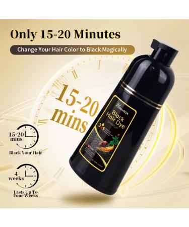 Buy Black Hair Dye Shampoo for Gray Hair - 3 in 1 Herbal Hair Color Shampoo for Women & Men - 500ml - Buy Online on GoSupps.com