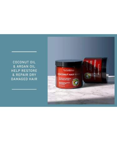 Coconut Hair Mask with Argan Oil for Growth & Volume - Moisturizing, Conditioning Dry Hair Treatment - Repair Damaged Hair - 16 Oz - Buy Online on GoSupps.com