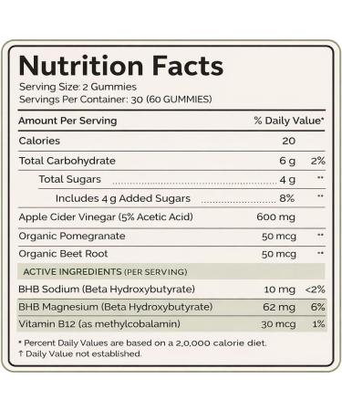 Beauty Grip Apple Cider Vinegar Gummies with The Mother Organic ACV + Pomegranate Beetroot & B12 Digestive Detox & Energy Support Vegan Halal 60 Gummies - Buy Online on GoSupps.com