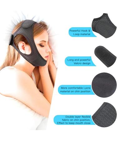 Neomen Adjustable Stop Snoring Chin Strap - Comfortable Snoring Solution in Black - Buy Online on GoSupps.com
