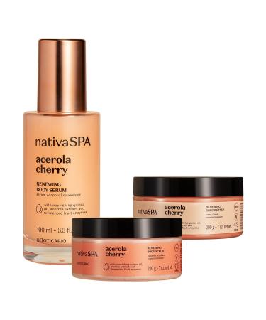 Nativa SPA Acerola Cherry Ritual. Renewed & Hydrated Bundle: Body Butter (200 g) Serum (100 ml) Scrub (200 g)