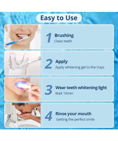 Bledras Teeth Whitening Kit Refill - 10 PCs Professional Tooth Bleaching Gel with LED Light & Soothing Gel - Safe & Effective Whitening - Buy Online on GoSupps.com
