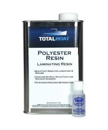 TotalBoat Polyester Laminating Resin - Marine Grade Fiberglass Resin and MEKP Catalyst for Layups and Repairs (Quart)