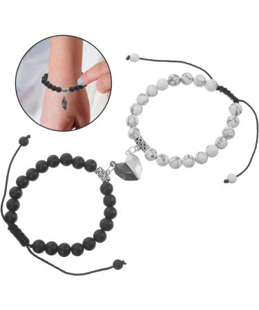 SAFIGLE 1 Pair Magnet Bracelet Beads Beaded Bracelets Adjustable Wrist Bracelet Adjustable Bracelet Couple Bracelet Metal Bracelets Metal Wrist Decoration Jewelry Turquoise Delicate Miss - Buy Online on GoSupps.com