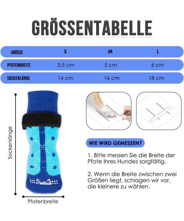Eyein Double-Sided Anti-Slip Dog Socks - 3 Pairs Soft Pfot Protection with Adjustable Velcro for Hardwood Floors - Blue Size M - Buy Online on GoSupps.com