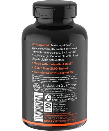 Buy Sports Research Astaxanthin Triple Strength 12 mg - 60 Softgels for Optimal Health - Buy Online on GoSupps.com