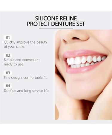 Advanced Customized Full Denture Set Silicone Reline Denture Set Silicone Dentures Set Silicone Reline Kit for Dentures Soft & Safe Moldable False Teeth Set (1pcs) - Buy Online on GoSupps.com