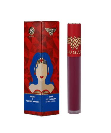 SUGAR X Wonder Woman 24-Hr Lip Lacquer - 01 Dreamella | Long-Lasting Vibrant Lip Color for All Skin Types - International Shipping Available - Buy Online on GoSupps.com