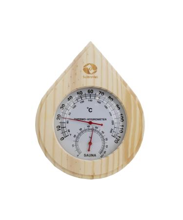 MaReBa24 Sauna Thermometer-Hygrometer Climate Meter "Drops" light
