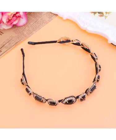 Lurrose Elastic Hair Bands Fashion Headbands Rhinestone Headband Glass Crystal Shiny Hairband Hair Hoop Hairpiece Hair Jewelry Accessories for Girls Women (Black) Elastic Hair Ties - Buy Online on GoSupps.com