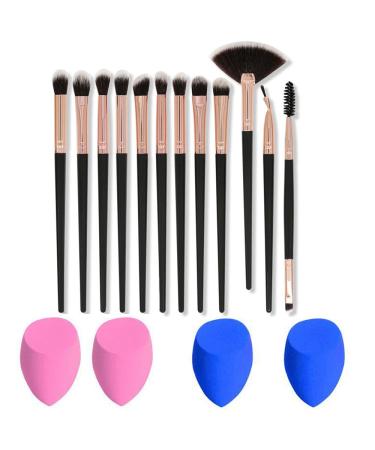 Eye Makeup Brush Set Make up Sponge Set Professional Eye shadow Brush Set 16pcs Make Up Brush Kit for Eye Shader Eyeliner Eye Blending Eye Defining Eye Brow Eye Smudged-Nature Hair
