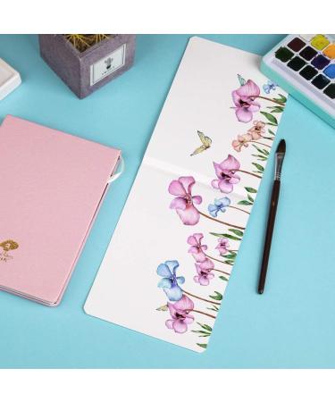 Paul Rubens Watercolor Paper Journal 3.8x5.2 - 20 Sheets | 100% Cotton Hot Press, Acid-Free for Watercolors, Gouache, Acrylics | Pink Cover - Buy Online on GoSupps.com