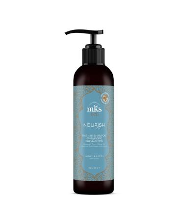Earthly Body MKS eco Nourish Shampoo for Fine Hair Light Breeze - 10 fl oz - Cleanses & Strengthens - Safe for Color Treated Hair - Moroccan Argan Oil Hemp Seed Oil - Vegan Cruelty Free