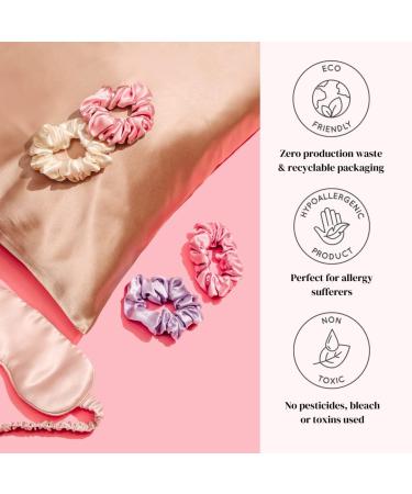 SILKIE x2 Set: 100% Pure Mulberry Silk Cream Coffee Black Large Oversized Scrunchies with Silk Travel Pouch - Hair Ties Elastics Hair Care Premium Ponytail Holder for No Damage - Cocoa - Buy Online on GoSupps.com