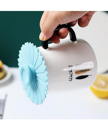 Silicone Cup Lids Soft Silicone Tea Cup Covers for Coffee Mug - Drink Cup Dust Reusable Hot Cup Lids Wine Glass Covers for Mugs Cups Tea Pots Blue - Buy Online on GoSupps.com