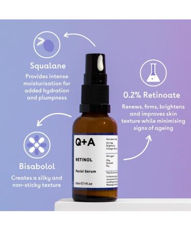 Buy Q+A Retinol Serum 30ml - Anti-Aging Skincare | Fast International Shipping - Buy Online on GoSupps.com