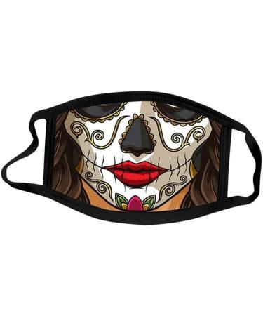 ZLUU 2PCS Halloween Adults Protective Face Mask Personalized Patterns Face Cover Safe Skin Friendly Face Sheild Washable Reusable Adult's Adjustable Windproof Reusable Printed Face Halloween Cotton Mask - Buy Online on GoSupps.com