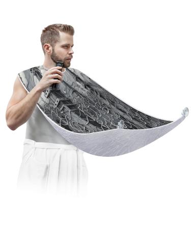 Cityscape Beard Bib Apron Beard Hair Catcher for Men Shaving Fathers Day Anniversary Christmas Gifts for Dad Husband Beard Bib with 2 Suction Cups
