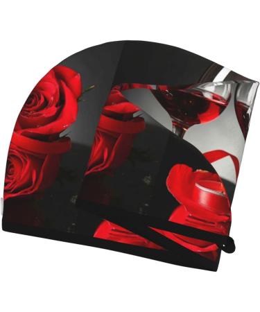 Hair Towel Wrap Quick Drying Hair Turban with Button in Red Wine Rose | International Shipping Available - Buy Online on GoSupps.com