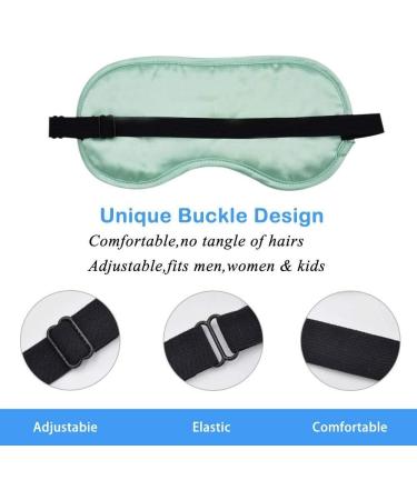Mulberry Silk Sleep Mask - Adjustable Straps, Ultra-Soft, Mint Green - Buy Online on GoSupps.com