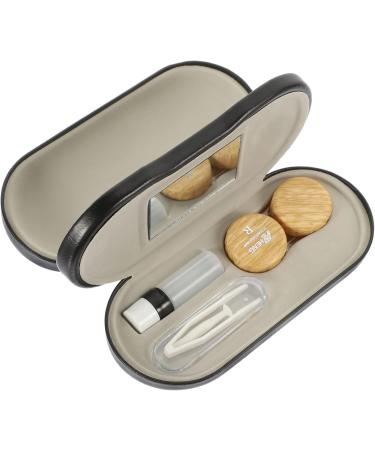 Zerodeko 5-Sentence Glasses Case - Dual Use Travel Kit with Tweezers Contact Liner & Wood Grain Design - Compact 15.8x7.4cm - Buy Online on GoSupps.com