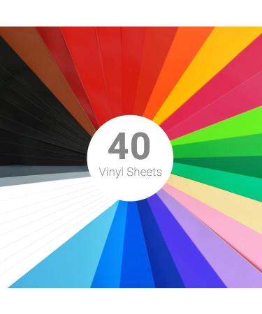 TECKWRAP Permanent Adhesive Vinyl Sheets 12x12 - 40 Pack Assorted Colors | Craft Cutters - Glossy Finish - Buy Online on GoSupps.com