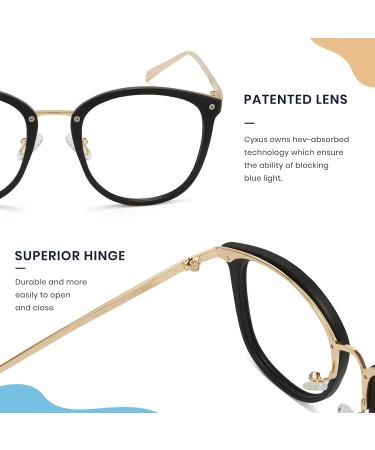 Cyxus TR90 Blue Light Blocking Glasses Gaming Eyewear Black Frame Glasses Anti Headache Eyestrain for Women Men - Buy Online on GoSupps.com