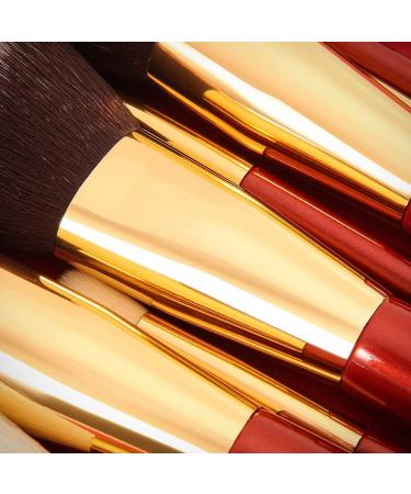 Ducare 10-Piece Professional Makeup Brush Set with Cosmetic Bag | Premium Synthetic Kabuki & Eye Brushes for Flawless Blending - Buy Online on GoSupps.com