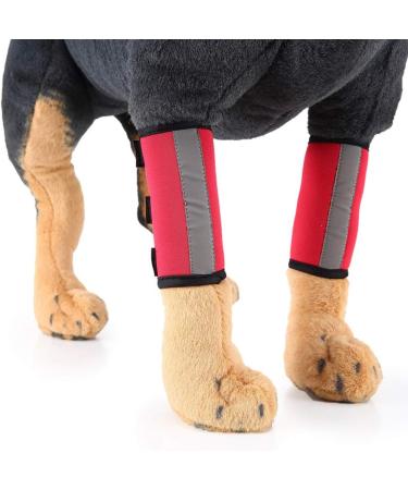 Dog Knee Pads 1 Pair of Leg Hock Joint Protection Belts are Protected with Safety Reflective Belts Wound Healing and Loss of Stability Due to Arthritis Can Prevent Injuries and Sprains (S red) S Red - Buy Online on GoSupps.com