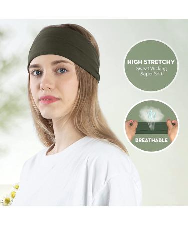 10 Pack Wide Headbands for Women - Non Slip Sweat Bands for Workout, Yoga, Running - Boho Hair Accessories - Solid Colors - Buy Online on GoSupps.com