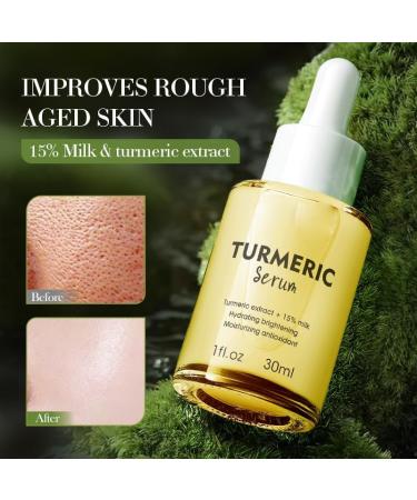 S rum visage au curcuma pour la correction des taches brunes claircissant la peau anti-rides s rum clat hydratant l'huile de curcuma 15% de lait - r duit les ridules (3PCS) - Buy Online on GoSupps.com