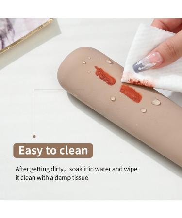 Travel Makeup Brush Holder Silicone Upgrade Anti-Fall Out Magnetic Closure Make up Bag Portable Cosmetic Pouch Soft Sleek Makeup Organize Tools for Travel (Khaki) - Buy Online on GoSupps.com