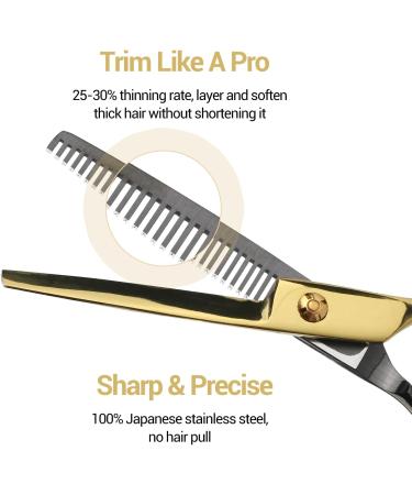 DUSCS Hair Cutting Scissors Set Professional Barber Hair Scissors Thinning Shears Hair Cutting Kit with Comb Cape Clips for Haircut Stylist Salon Home Men Women - Buy Online on GoSupps.com