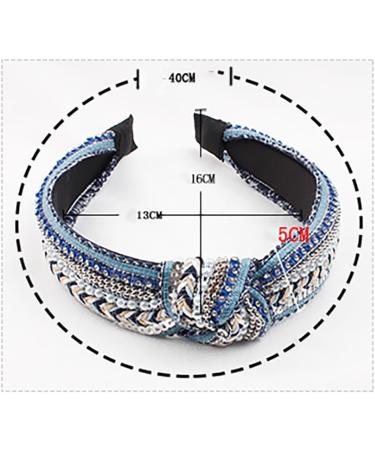 Sequin Beads Rhinestone Fabric Headbands with Knot Hair Band for Women Wide Retro Headband Hair Band Fabric Hair Bands Hair Accessories Headband for Women Girls Red - Buy Online on GoSupps.com