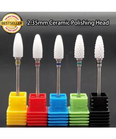 Green 2.35mm Shank Nail Drill Bits Set Cuticle Polishing Bits Corn Head Cylinder Shape Polishing Burrs Bit Fit Electric Drill Rotary Tool Accessory - Buy Online on GoSupps.com
