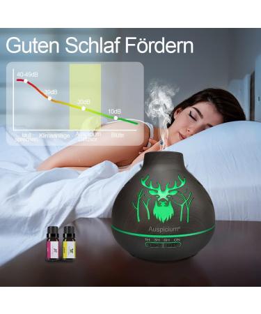 500ml Dark Brown Essential Oil Diffuser 15 Color LED 3 Timer Modes & Auto Shutoff | Aromatherapy Humidifier - Buy Online on GoSupps.com