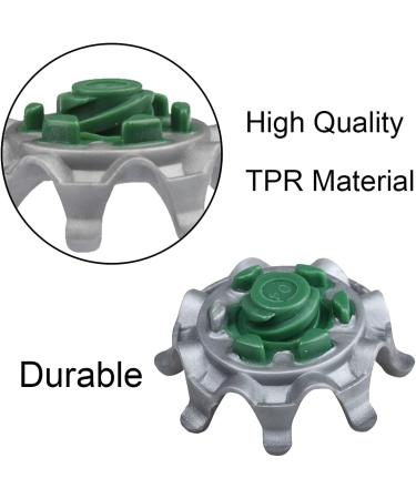 COOHLYEE 16 Pcs Golf Shoe Spikes Replacement - Easy Soft Fast Twist Studs 5mm Tooth Height - Green & Gray - Compatible with Most Golf Shoes - Buy Online on GoSupps.com