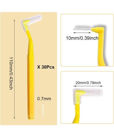 Skhaovs 30-Piece Yellow Interdental Brushes & Dental Floss Sticks Anti-Slip Handle Gum Cleaning Tools - Buy Online on GoSupps.com