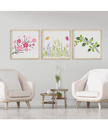Large Wild Flower Stencils for Painting - Reusable Leaf, Cherry Blossom, Vine Designs - 11X8.3 inches - Ideal for Walls, Furniture, Canvas - Drawing Stencils for Wood & Card - Buy Online on GoSupps.com