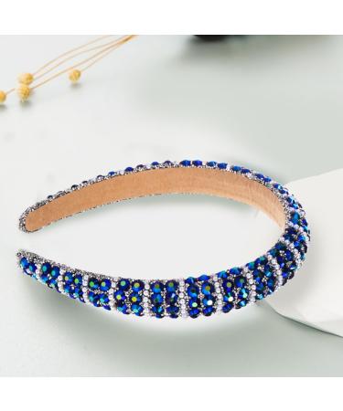 scicent Bridal Hair Accessories for Women Blue Hairbands for Girls Fashion Glitter Sparkly Diamond Head Bands Embellished Pearl Beaded Headbands Wide Non-Slip Hair Hoops - 26511 - Buy Online on GoSupps.com